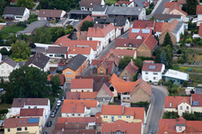 Aerial photograpy of Dammstr in the district Bobenheim in Bobenheim-Roxheim in the state Rhineland-Palatinate, Germany
