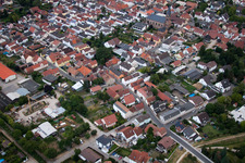 Oblique view of City view of the city area of in the district Roxheim in Bobenheim-Roxheim in the state Rhineland-Palatinate