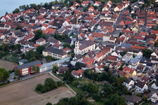 City view of the city area of in the district Roxheim in Bobenheim-Roxheim in the state Rhineland-Palatinate seen from above