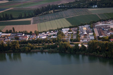 Aerial photograpy of Industriestr in the district Roxheim in Bobenheim-Roxheim in the state Rhineland-Palatinate, Germany