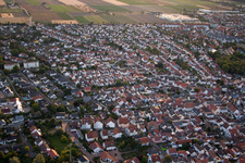 Bird's eye view of District Roxheim in Bobenheim-Roxheim in the state Rhineland-Palatinate, Germany