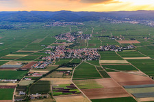 View of the town from the east in Gönnheim in the state Rhineland-Palatinate, Germany