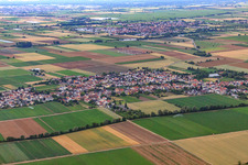 Aerial view of View from the north in the district Rödersheim in Rödersheim-Gronau in the state Rhineland-Palatinate, Germany