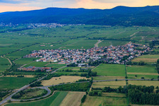 Aerial view of View of the town from the east in Ruppertsberg in the state Rhineland-Palatinate, Germany