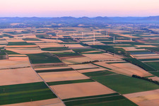 Aerial view of Wndpark in the evening from the east in Offenbach an der Queich in the state Rhineland-Palatinate, Germany