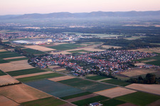 Aerial photograpy of Ottersheim in Ottersheim bei Landau in the state Rhineland-Palatinate, Germany