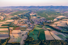 From the east in the district Geinsheim in Neustadt an der Weinstraße in the state Rhineland-Palatinate, Germany from above