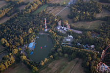 Aerial photograpy of Holiday house plant of the park Holiday Park in Hassloch in the state Rhineland-Palatinate, Germany