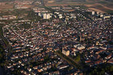 District Oggersheim in Ludwigshafen am Rhein in the state Rhineland-Palatinate, Germany viewn from the air