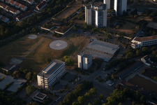 District Oggersheim in Ludwigshafen am Rhein in the state Rhineland-Palatinate, Germany from the drone perspective
