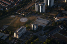 District Oggersheim in Ludwigshafen am Rhein in the state Rhineland-Palatinate, Germany from a drone