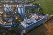 Hospital grounds of the Clinic BG Klinik Ludwigshafen in the district Oggersheim in Ludwigshafen am Rhein in the state Rhineland-Palatinate, Germany from above