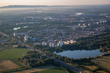 District Gartenstadt in Ludwigshafen am Rhein in the state Rhineland-Palatinate, Germany viewn from the air