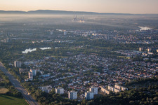 Drone recording of District Gartenstadt in Ludwigshafen am Rhein in the state Rhineland-Palatinate, Germany