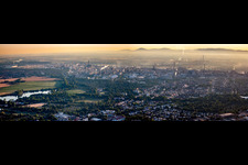 Panorama of the BASF from Friesenheim to the Odenwald in the district BASF in Ludwigshafen am Rhein in the state Rhineland-Palatinate, Germany