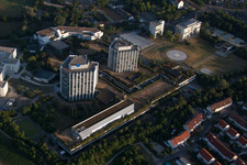 Aerial view of BG Clinic in the district Oggersheim in Ludwigshafen am Rhein in the state Rhineland-Palatinate, Germany