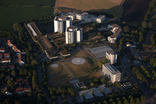 BG Clinic in the district Oggersheim in Ludwigshafen am Rhein in the state Rhineland-Palatinate, Germany from the drone perspective