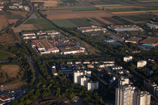 District Oggersheim in Ludwigshafen am Rhein in the state Rhineland-Palatinate, Germany from above