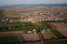 District Dannstadt in Dannstadt-Schauernheim in the state Rhineland-Palatinate, Germany seen from above
