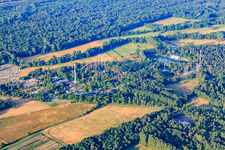 Holiday Park early morning in Haßloch in the state Rhineland-Palatinate, Germany from above
