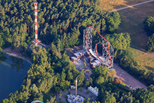 Sky Scream at Holiday Park in the early morning in Haßloch in the state Rhineland-Palatinate, Germany