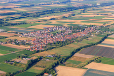 View of the town from the east in Gommersheim in the state Rhineland-Palatinate, Germany