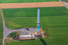 Wind farm construction sites in Offenbach an der Queich in the state Rhineland-Palatinate, Germany from above