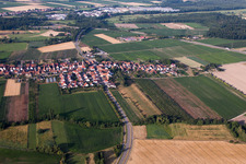 From the north in Erlenbach bei Kandel in the state Rhineland-Palatinate, Germany out of the air