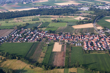From the north in Erlenbach bei Kandel in the state Rhineland-Palatinate, Germany from the plane