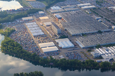 Aerial view of Daimler Truck AG, Mercedes-Benz Wörth Truck Assembly Plant in Wörth am Rhein in the state Rhineland-Palatinate, Germany