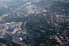 District Grünwinkel in Karlsruhe in the state Baden-Wuerttemberg, Germany from the plane