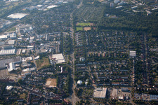 Aerial view of Pulverhausstr in the district Grünwinkel in Karlsruhe in the state Baden-Wuerttemberg, Germany