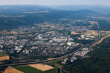 Drone recording of Ettlingen in the state Baden-Wuerttemberg, Germany