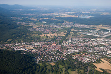 Aerial photograpy of Ettlingen in the state Baden-Wuerttemberg, Germany