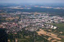 Oblique view of Ettlingen in the state Baden-Wuerttemberg, Germany