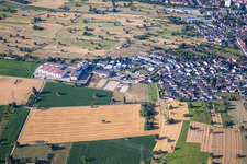 Aerial view of Polytec in the district Reichenbach in Waldbronn in the state Baden-Wuerttemberg, Germany
