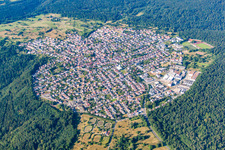 Aerial photograpy of District Büchenbronn in Pforzheim in the state Baden-Wuerttemberg, Germany