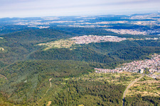 Oblique view of District Büchenbronn in Pforzheim in the state Baden-Wuerttemberg, Germany