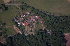 Aerial view of Forum, meeting center in the district Hohenwart in Pforzheim in the state Baden-Wuerttemberg, Germany