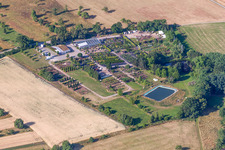 Row of trees on fields of Baumschule Erhardt in Neuhausen in the state Baden-Wurttemberg, Germany