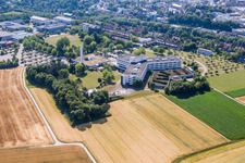 Aerial view of Hospital grounds of the Clinic Kreiskrankenhaus in Leonberg in the state Baden-Wurttemberg, Germany
