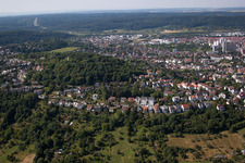 Drone recording of Leonberg in the state Baden-Wuerttemberg, Germany