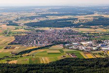 Town View of the streets and houses of the residential areas in Renningen in the state Baden-Wurttemberg, Germany