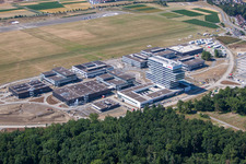 Research building and office complex of Robert Bosch GmbH Zentrum fuer Forschung and Vorausentwicklung at glider airfield in Renningen in the state Baden-Wurttemberg, Germany