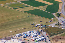 Aerial photograpy of Gliding site Malmsheim of the SFC Leonberg Renningen in the district Malmsheim in Renningen in the state Baden-Wuerttemberg, Germany