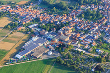 Drone recording of BELLHEIMER BREWERY - PARK & Bellheimer Breweries GmbH & Co. KG in Bellheim in the state Rhineland-Palatinate, Germany