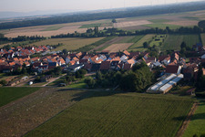 Bird's eye view of Erlenbach bei Kandel in the state Rhineland-Palatinate, Germany