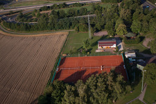 Aerial photograpy of Tennis Club in Erlenbach bei Kandel in the state Rhineland-Palatinate, Germany