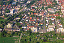 Aerial photograpy of Raiffeisenstr in Kandel in the state Rhineland-Palatinate, Germany