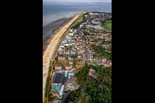 Aerial view of Thalasso center ahoy! in the district Duhnen in Cuxhaven in the state Lower Saxony, Germany